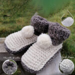 Pantuflas Pom Pon Tejidas