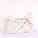 Canasto Rectangular cuerda blanco set